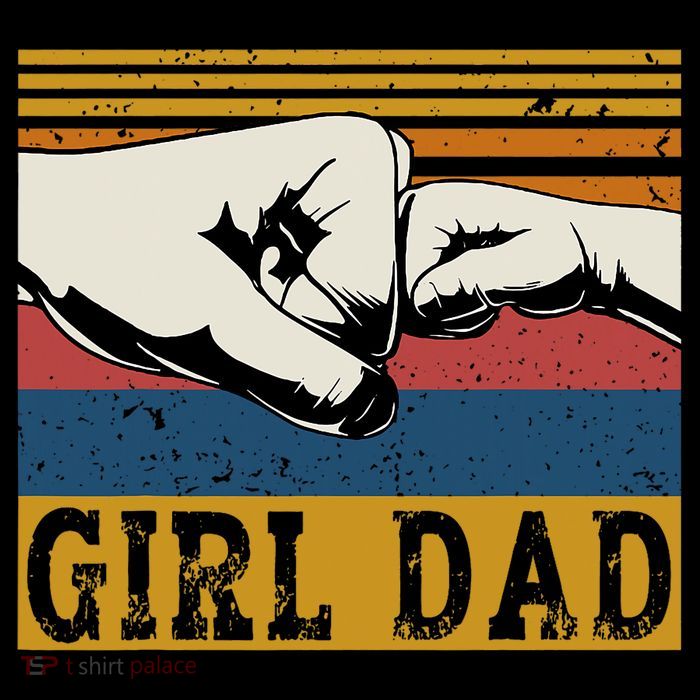 Girl Dad Father Of Girl Fathers Day Vintage T-Shirt