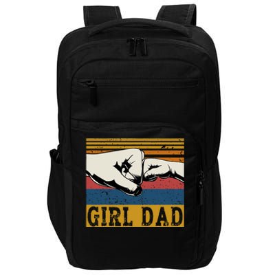 Girl Dad Father Of Girl Fathers Day Vintage Impact Tech Backpack