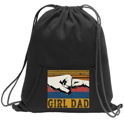 Girl Dad Father Of Girl Fathers Day Vintage Sweatshirt Cinch Pack Bag