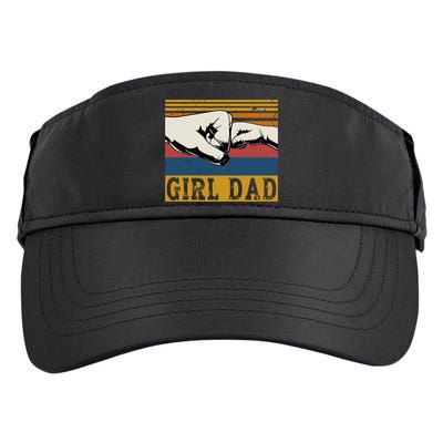 Girl Dad Father Of Girl Fathers Day Vintage Adult Drive Performance Visor