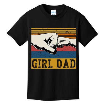 Girl Dad Father Of Girl Fathers Day Vintage Kids T-Shirt