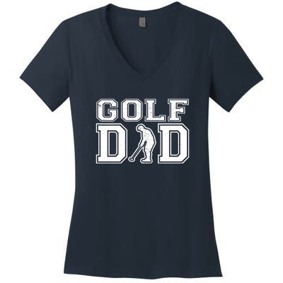 Golf Dad For Golf Lovers Active Gift For Father's Day Women's V-Neck T-Shirt