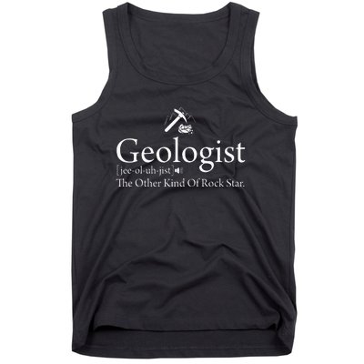 Geologist Definition Funny Rock Star Geology Tank Top