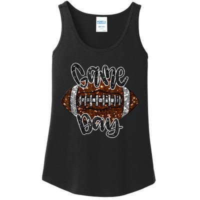 Game Day Football Bling Bling Football Lover Fall Autumn Ladies Essential Tank