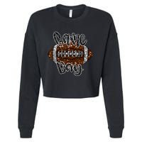 Game Day Football Bling Bling Football Lover Fall Autumn Cropped Pullover Crew