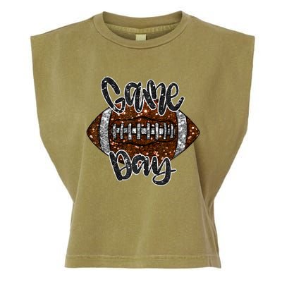 Game Day Football Bling Bling Football Lover Fall Autumn Garment-Dyed Women's Muscle Tee