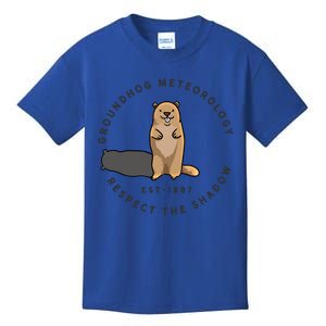 Groundhog Day Funny Quote Gift Respect The Shadow Meteorology Gift Kids T-Shirt