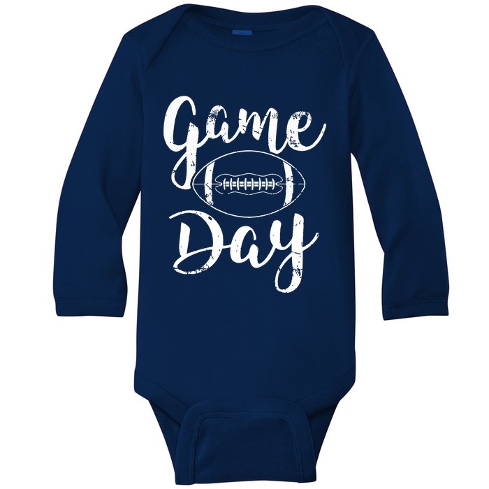 Game Day Football Cute Football Top Baby Long Sleeve Bodysuit