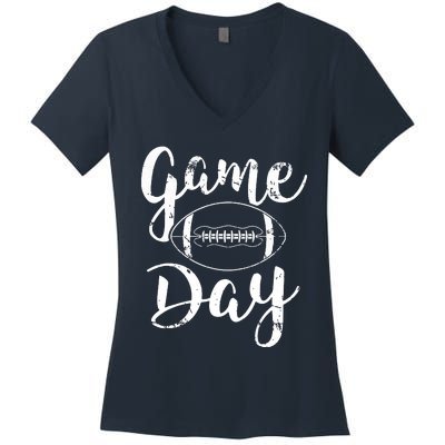 Game Day Football Cute Football Top Women's V-Neck T-Shirt