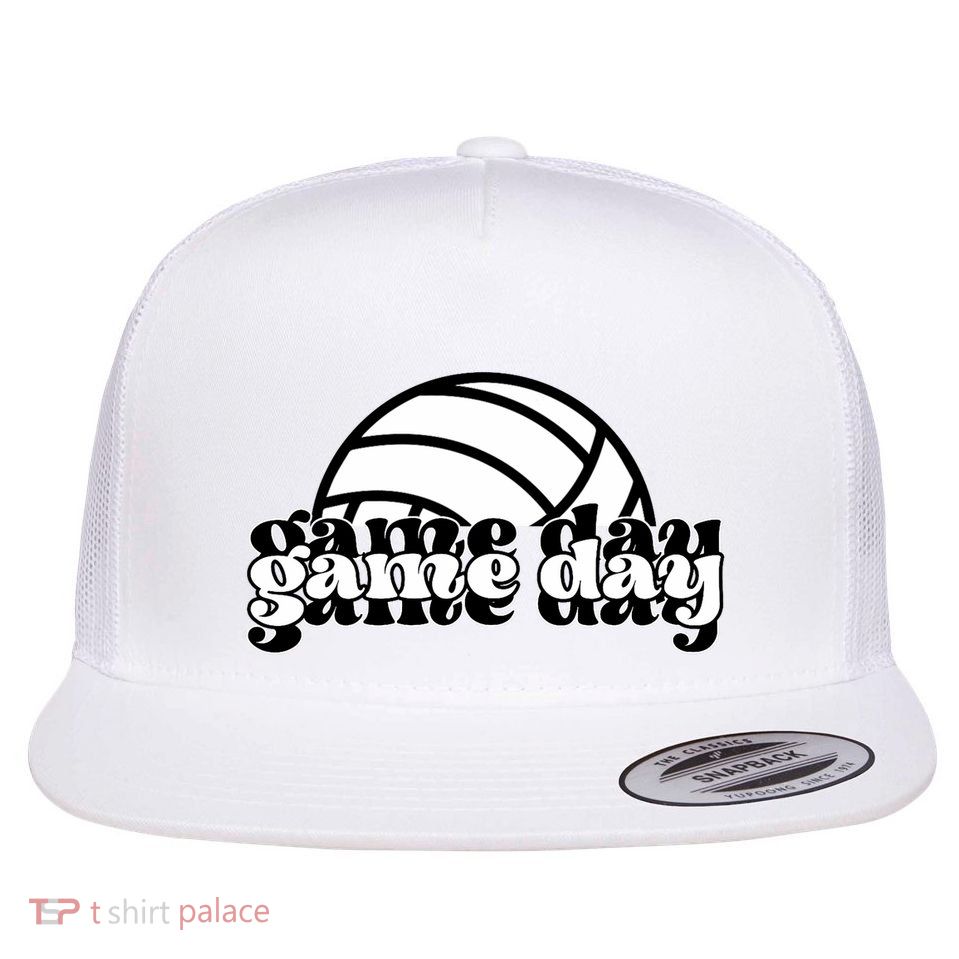 Game Day Funny Team Sports Volleyball Mom Dad Coach Flat Bill Trucker Hat