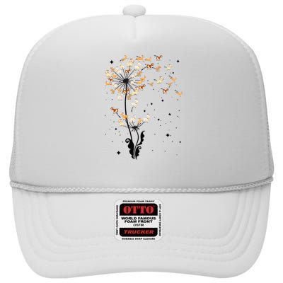 Goat Dandelion Flower Funny Animals Lovers High Crown Mesh Back Trucker Hat