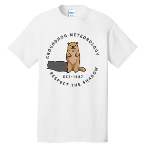 Groundhog Day Funny Quote Respect The Shadow Meteorology Tall T-Shirt