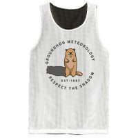 Groundhog Day Funny Quote Respect The Shadow Meteorology Mesh Reversible Basketball Jersey Tank