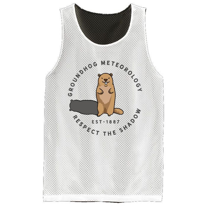 Groundhog Day Funny Quote Respect The Shadow Meteorology Mesh Reversible Basketball Jersey Tank