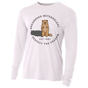 Groundhog Day Funny Quote Respect The Shadow Meteorology Cooling Performance Long Sleeve Crew