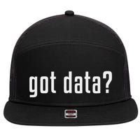 Got Data Funny Business Data Analyst 7 Panel Mesh Trucker Snapback Hat