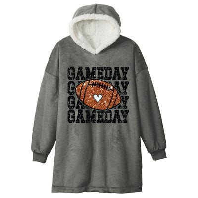 Game Day Football Bling Bling Football Lover Trendy Hooded Wearable Blanket