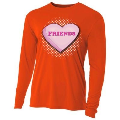 Galentines Day Friends Pink Heart Gift Cooling Performance Long Sleeve Crew