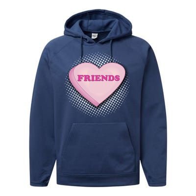 Galentines Day Friends Pink Heart Gift Performance Fleece Hoodie