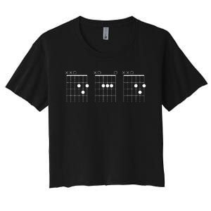 Guitarist Dad Fathers Day Dad Guitar Chords Women's Crop Top Tee