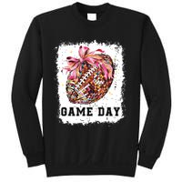 Game Day Football Season Football Bow Gift Girl Women Sweatshirt