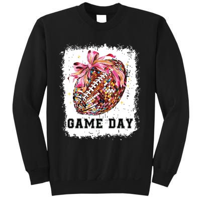 Game Day Football Season Football Bow Gift Girl Women Sweatshirt