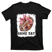 Game Day Football Season Football Bow Gift Girl Women T-Shirt