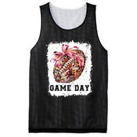 Game Day Football Season Football Bow Gift Girl Women Mesh Reversible Basketball Jersey Tank