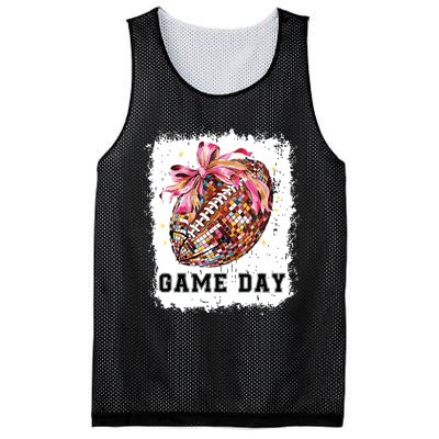 Game Day Football Season Football Bow Gift Girl Women Mesh Reversible Basketball Jersey Tank