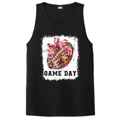 Game Day Football Season Football Bow Gift Girl Women PosiCharge Competitor Tank