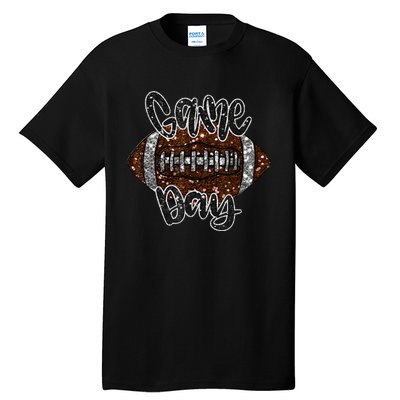 Game Day Football Bling Bling Football Lover Sport Season Tall T-Shirt