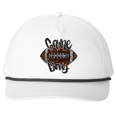 Game Day Football Bling Bling Football Lover Sport Season Snapback Five-Panel Rope Hat