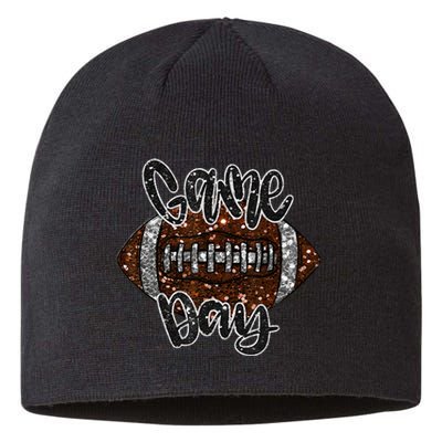 Game Day Football Bling Bling Football Lover Sport Season Sustainable Beanie