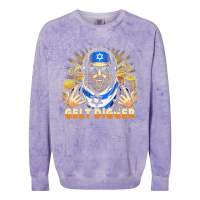 Gelt Digger Funny Jewish Rapper Isreali Colorblast Crewneck Sweatshirt