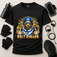 Gelt Digger Funny Jewish Rapper Isreali Cooling Performance Crew T-Shirt