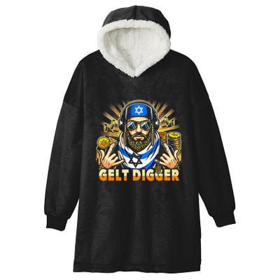 Gelt Digger Funny Jewish Rapper Isreali Hooded Wearable Blanket