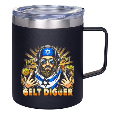 Gelt Digger Funny Jewish Rapper Isreali 12oz Stainless Steel Coffee Mug