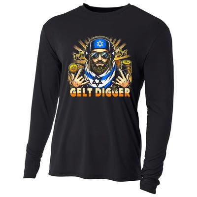 Gelt Digger Funny Jewish Rapper Isreali Cooling Performance Long Sleeve Crew