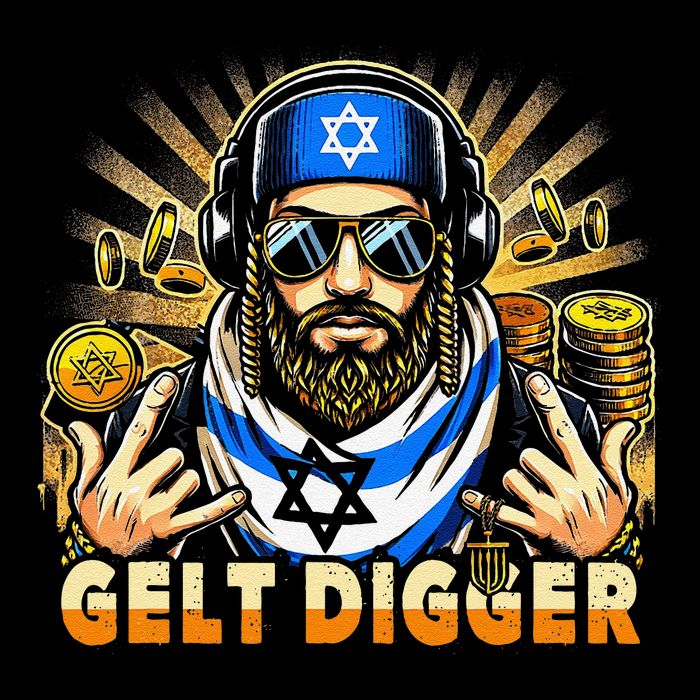 Gelt Digger Funny Jewish Rapper Isreali Cooling Performance Long Sleeve Crew