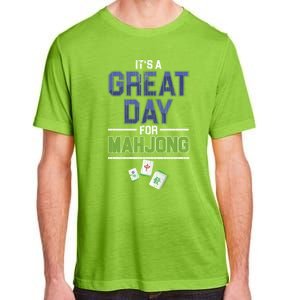 Great Day For Mahjong Player Chinese Board Game Solitaire Funny Gift Adult ChromaSoft Performance T-Shirt