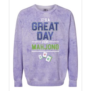 Great Day For Mahjong Player Chinese Board Game Solitaire Funny Gift Colorblast Crewneck Sweatshirt