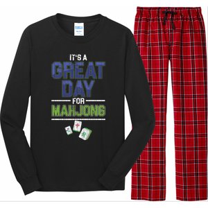 Great Day For Mahjong Player Chinese Board Game Solitaire Funny Gift Long Sleeve Pajama Set