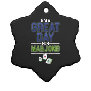 Great Day For Mahjong Player Chinese Board Game Solitaire Funny Gift Ceramic Star Ornament