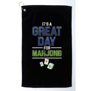 Great Day For Mahjong Player Chinese Board Game Solitaire Funny Gift Platinum Collection Golf Towel