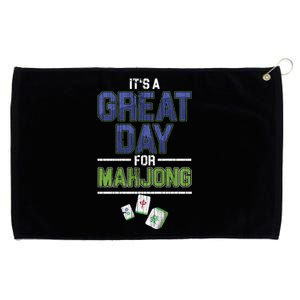 Great Day For Mahjong Player Chinese Board Game Solitaire Funny Gift Grommeted Golf Towel