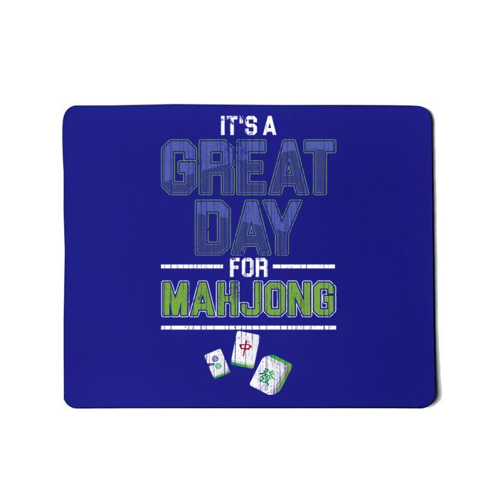 Great Day For Mahjong Player Chinese Board Game Solitaire Funny Gift Mousepad