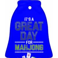 Great Day For Mahjong Player Chinese Board Game Solitaire Funny Gift Ceramic Bell Ornament