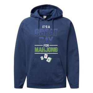 Great Day For Mahjong Player Chinese Board Game Solitaire Funny Gift Performance Fleece Hoodie