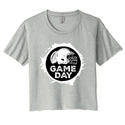 Game Day Football College High School Stadium Mom Dad Fan Gift Women's Crop Top Tee