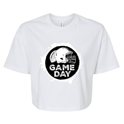 Game Day Football College High School Stadium Mom Dad Fan Gift Bella+Canvas Jersey Crop Tee